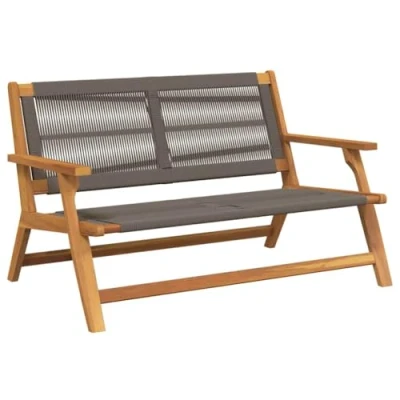 Image of vidaXL Grey Outdoor Bench Acacia Wood Frame, 122x76x73 cm