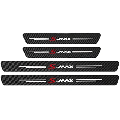 Image of EAGLEG 4pcs Car Door Sill Protector Strips Carbon Fiber Threshold Protective Film Kick Plate Cover Sticker for Fo rd S Max Accessories