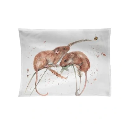 Image of Meg Hawkins The Field Mice Watercolour Design Cotton Tea Towel