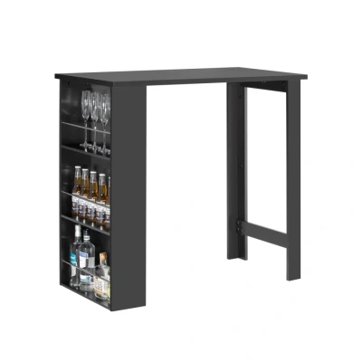 Image of FWT17 SCH,Kitchen Dining Bar Table with 3 Tier Rack,Black Sobuy