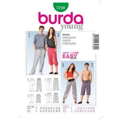 Image of Burda B7230 Trousers Sewing Pattern 19 x 13 cm