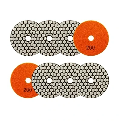 Image of SANLEETEK Dry Diamond Polishing Pads 4&quot;/100mm 8pcs Grit 200 Polish Pad Kit for Granite Marble Artificial Stone Quartz Angle Grinder