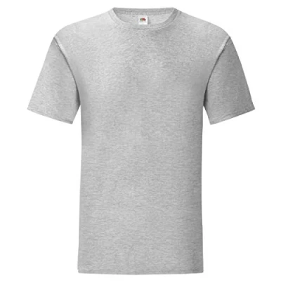 Image of Fruit of the Loom iconic T shirt, sizes S 5XL, Grey, 3XL