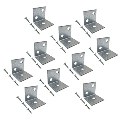 Image of TERF® Heavy Duty Worktop Bracket 25mm (1 inch) Square Brace including Fixing Screw Pack of 10