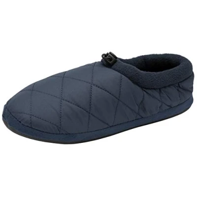 Image of DUNLOP Mens Halwell Slippers Soft Quilted Padded Duvet Outdoor Sole Mules (Large (UK10 11), Navy)