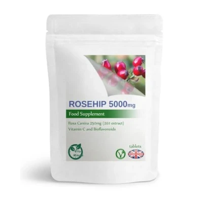 Image of Rosehip 5000mg Tablets (Vegan) Supports Joints &amp; Immune System Natural Bioflavonoid and Antioxidant (Pack of 60)