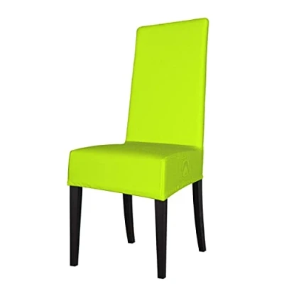 Image of YsoLda Chair Cover, Dining Cover Seat Protector Stretch for Kitchen, Hotel, Room Bright Green Lime Neon Color
