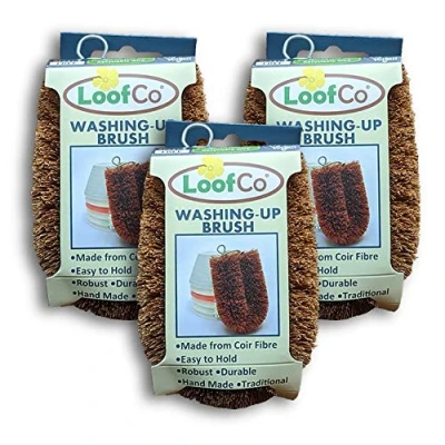 Image of LoofCo Washing Up Brush SET OF 3, coir fibre, single x 3