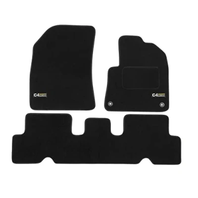 Image of Logo Tailored Black floor Car Mats for C4 Picasso mk2 2013 2019