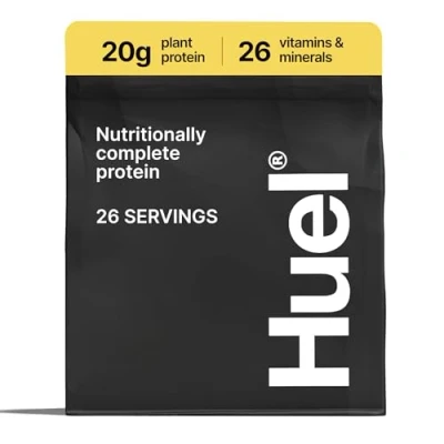Image of Huel Complete Protein Powder, 26 Servings, Banana Milkshake Flavour, 20g of Plant Based Vegan Powder per Serving, Ready Meals, Gluten Free, No Soy, Naturally Flavoured Meal Replacement