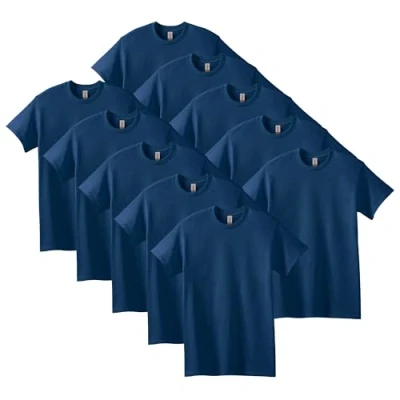 Image of Gildan Heavy Cotton T Shirt, Style G5000, Multipack, Navy Blue (Pack of 10), 3XL