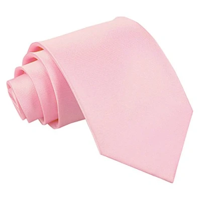 Image of DQT Men Pink Solid Plain Stripe Floral Paisley Polka Dot Neck Tie Satin Baby