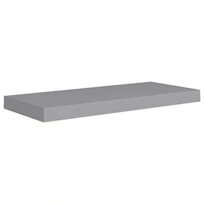 Image of vidaXL Floating Wall Shelf in Grey Compact, Durable Honeycomb MDF and Metal Display with Invisible Mounting System Perfect for Home Decor