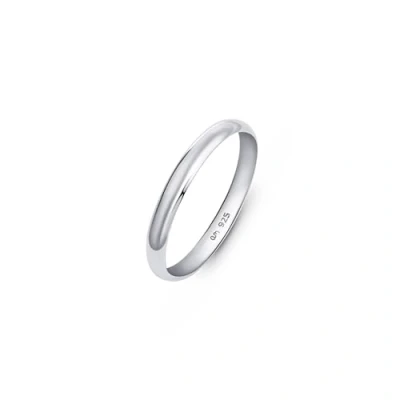 Image of Amberta Women 925 Sterling Silver Wedding Band Ring: 2.5 mm Ring for Size Q