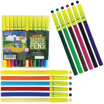 Image of KOKUYO CAMLIN 12 Shades Colour Sketch Felt Tip Pens Draw Paint Write Art Craft
