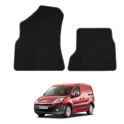 Image of Carpet Floor Mats for the Citroen Berlingo (2008 2018) Custom Van Accessory Tailored fit, Granulated Anti Slip Layer &amp; Black Binding