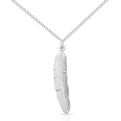 Image of Philip Jones Silver Plated Feather Necklace