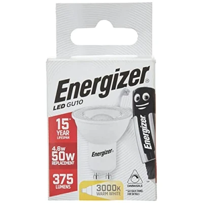 Image of Energizer GU10 6W LED Beautiful Warm White Colour Bulb 50w Replacement 345 LM 36 Dimmable 3000K Long Life Lamp with 2 years warranty