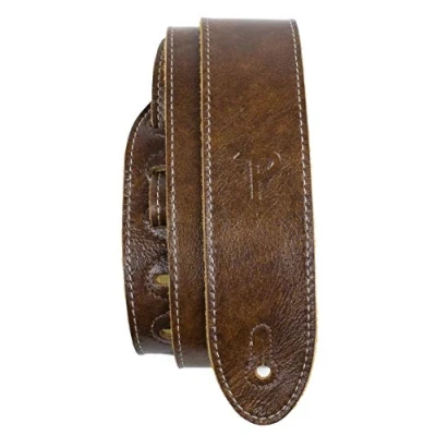 Image of Perri’s Leathers Ltd. Guitar Strap Deluxe Italian Leather Chestnut Adjustable For Acoustic/Bass/Electric Guitars Made in Canada (JW G7LE IT68)