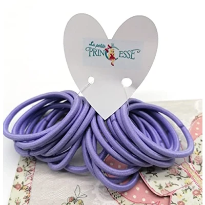 Image of Set of 36 Thick 4 mm Elastic Hair Ties, School Uniform Bands Ponytail Holders Bobbles for Women Girls Ties (Hyacinth Purple)