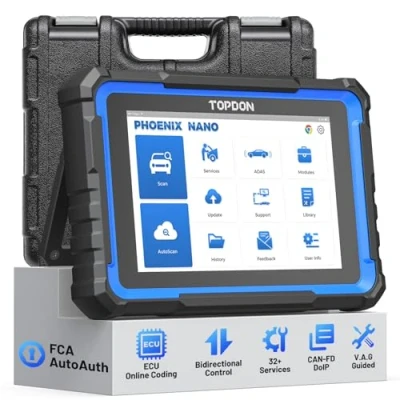 Image of TOPDON Car Diagnostic Scan Tool Phoenix Nano, ECU Coding, All System Diagnostics, Bi Directional Control, 32+ Reset Services, CAN FD &amp; DoIP, 2 Years Free Updates