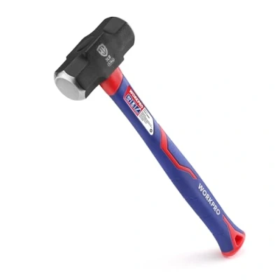 Image of WORKPRO Club Hammer 3.0 lb / 1.4 kg with Fibreglass Handle, Forged Steel Head Non Slip Ergonomic Grip Sledge for Gardening, Building Construction, Rock