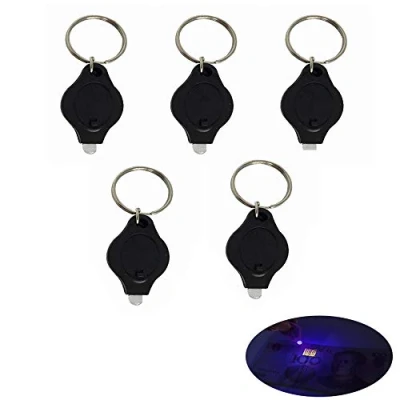 Image of Mini Keychain Flashlight Spot Fake Counterfeit Money LED Detector Light, Key Ring Light Torch,2/5 Pack