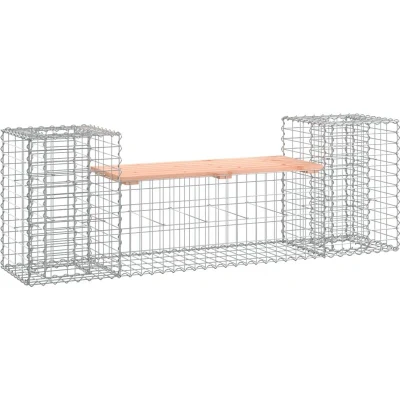 Image of vidaXL Garden Bench Gabion Design 183x41x60.5 cm Solid Wood Douglas