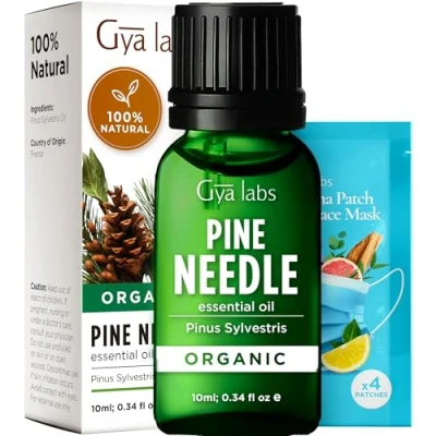 Image of Gya Labs Organic Pine Essential Oil for Diffuser 100% Pure and Natural Needle Oil, Fall Oils, Ideal Christmas Gift Women &amp; Men (10ml)