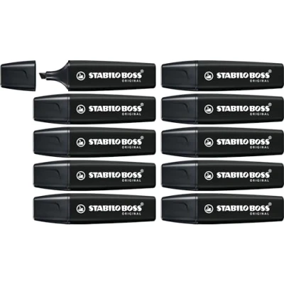 Image of Highlighter STABILO BOSS ORIGINAL NatureCOLORS Pack of 10 Black