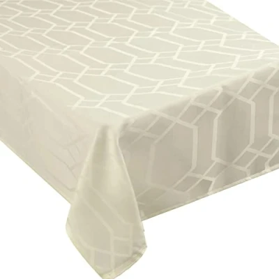Image of Amscan 570155 Cream Patterned Fabric Tablecover 2m x 3m