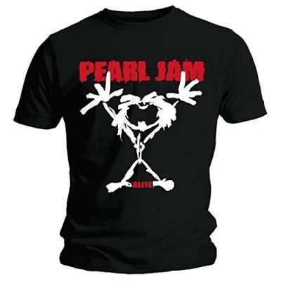 Image of Official T Shirt PEARL JAM Classic Logo STICKMAN Alive XL