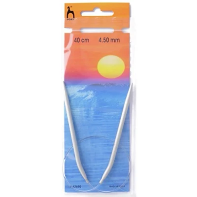 Image of Pony Metal Circular Knitting Pins/ Needles 40cm long Size 4.5mm