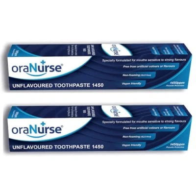 Image of Oranurse Unflavoured Toothpaste 2 Pack for Kids and Adults Non Flavoured with 1450ppm Fluoride Sensitive Mouths Foaming SLS Free 50ml