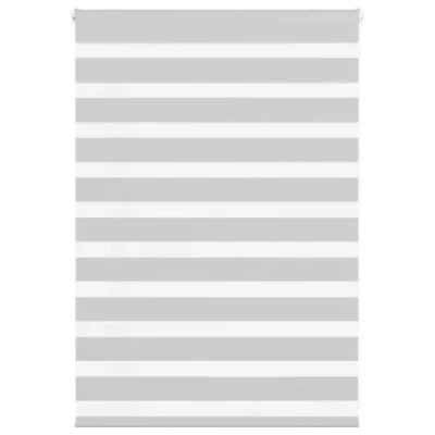 Image of vidaXL Zebra Roller Blind Light Grey 115x100 cm Fabric 100% Polyester Adjustable Privacy &amp; Control for Home Office