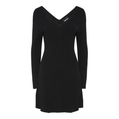 Image of PIECES Women&#039;s Pcprista LS V Neck Knit Dress Bc, Black, M
