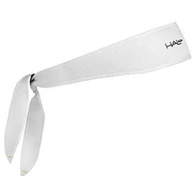 Image of Halo Headband I Custom Fit Tie Sweatband for Men and Women, No Slip With Moisture Wicking Dryline Fabric, White