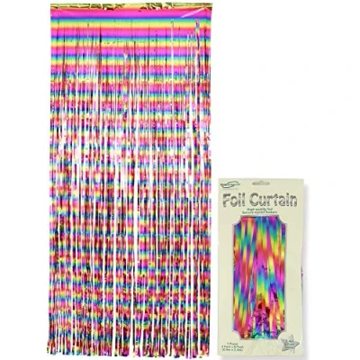 Image of Oaktree UK 650503 Foil Door Curtains, Rainbow