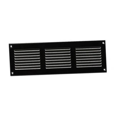 Image of 300x100mm / 12x4&quot; inch Black Metal Air Vent Grille Cover with Insect Mesh Ventilation