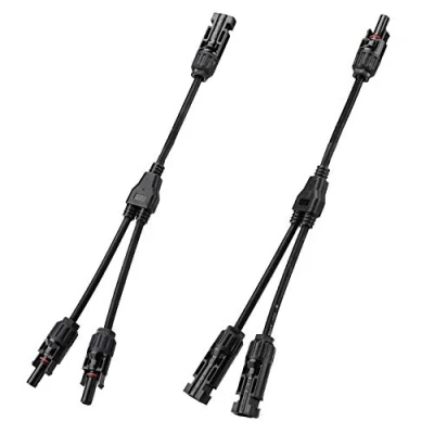 Image of Y Branch Parallel Connector with Connectors Solar PV Cable Panel MMF/FFM 1 to 2 Adapter TRAMILY (1 Pair)