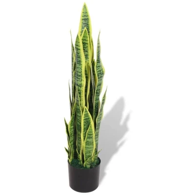 Image of vidaXL Artificial Sansevieria Plant with Pot 90 cm Green