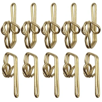 Image of Ucatcher 100 Pack Metal Curtain Header Tape Drapery Hooks, Gold