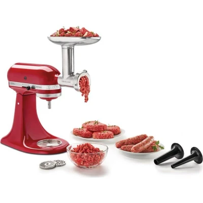 Image of KitchenAid Meat Grinder And Sausage Stuffer Set 5ksmmga Stainless Steel