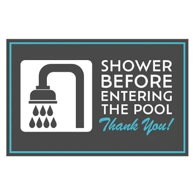 Image of Shower before entering the pool thank you sign 1mm flexible Plastic (300mm x 200mm)