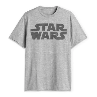 Image of STAR WARS Men&#039;s Simplest Logo Graphic Tee Shirt, Ath HTR, Large