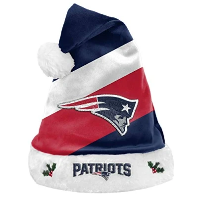 Image of FOCO New England Patriots NFL 2021 Colorblock Santa Hat Stück