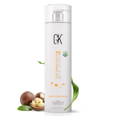Image of GK Hair Global Keratin Deep Conditioner Masque (33.8 Fl Oz/1000ml) Intense Hydrating Repair Treatment Mask for Dry Damaged Color Treated Frizzy Restoration Formula with JOJOBA Seed Oils