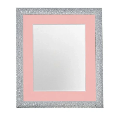 Image of FRAMES BY POST Glitz Silver Picture Photo Frame with Pink Mount 45 x 30 CM Image Size 14 8 Inch Plastic Glass