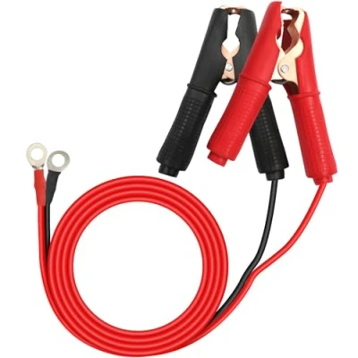 Image of HuaLiSiJi Car Battery Alligator Clips 12V 24V Jumper Clip 30a to O Ring, for Charging Or Other Equipment (0.6m)