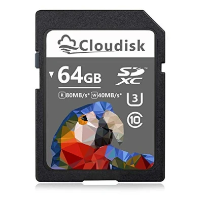 Image of Cloudisk 64GB SD Card SDXC UHS I Memory C10, U3, V30, 4K UHD,